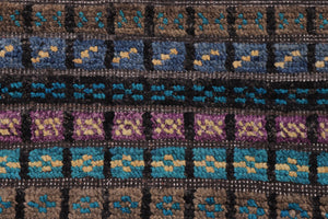 handmade Geometric Berjusta Black Blue Hand Knotted RECTANGLE 100% WOOL area rug 3' x 5'
