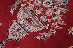 handmade Transitional Tabriz Red Black Hand Knotted RECTANGLE 100% WOOL area rug 10x15