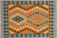 Rustic Turkish Elfriede Handwoven Kilim Wool Rug - 2'2'' x 3'1''