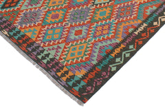 handmade Geometric Kilim Rust Green Hand-Woven RECTANGLE 100% WOOL area rug 5x6