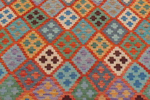 handmade Geometric Kilim Rust Beige Hand-Woven RECTANGLE 100% WOOL area rug 6 x 8