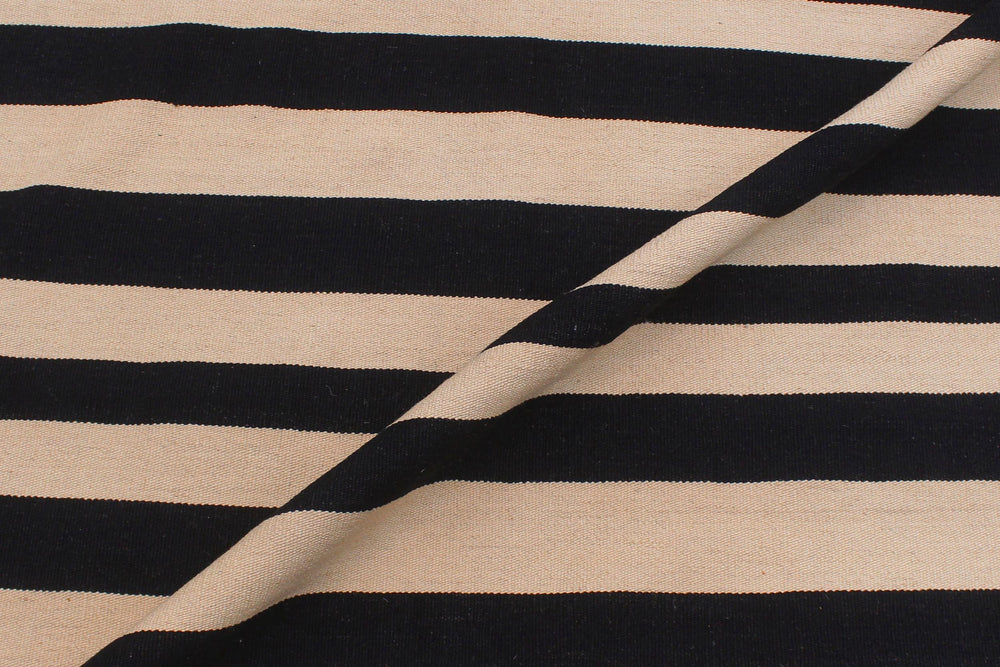 handmade Modern Kilim Beige Black Hand-Woven RECTANGLE 100% WOOL area rug 6x8