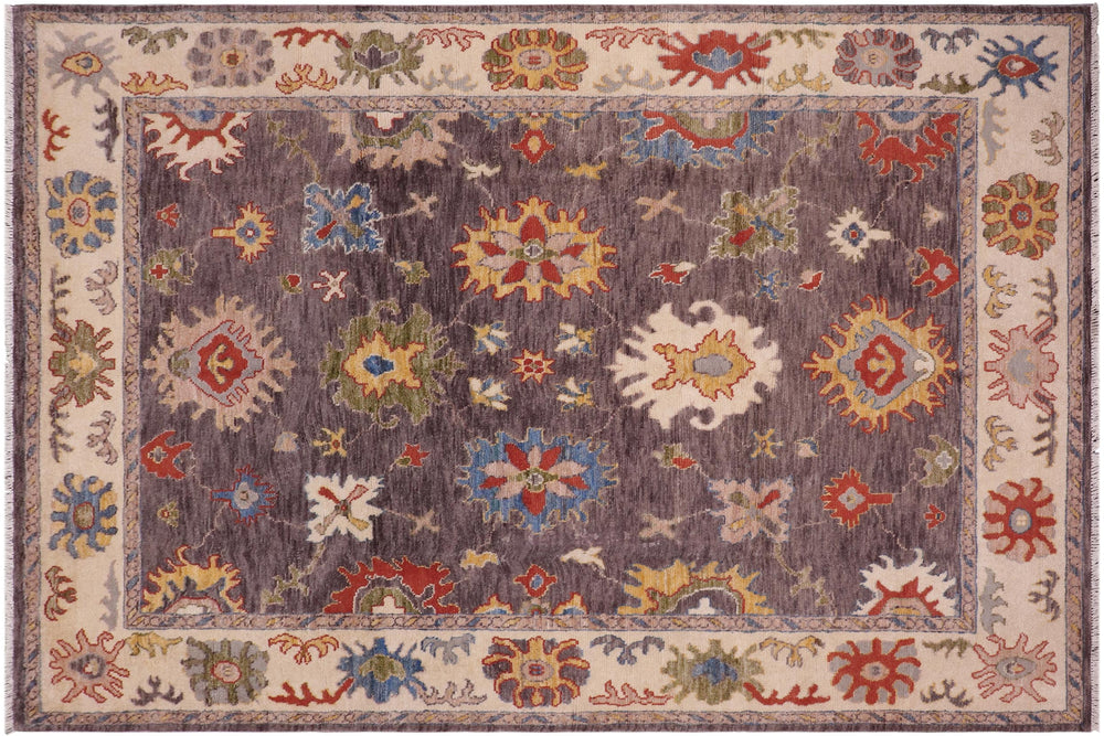 handmade Traditional Oushak Gray Beige Hand Knotted RECTANGLE 100% WOOL area rug 8' x 10'