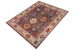 handmade Traditional Oushak Gray Beige Hand Knotted RECTANGLE 100% WOOL area rug 8' x 10'
