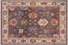 handmade Traditional Oushak Gray Beige Hand Knotted RECTANGLE 100% WOOL area rug 8' x 10'