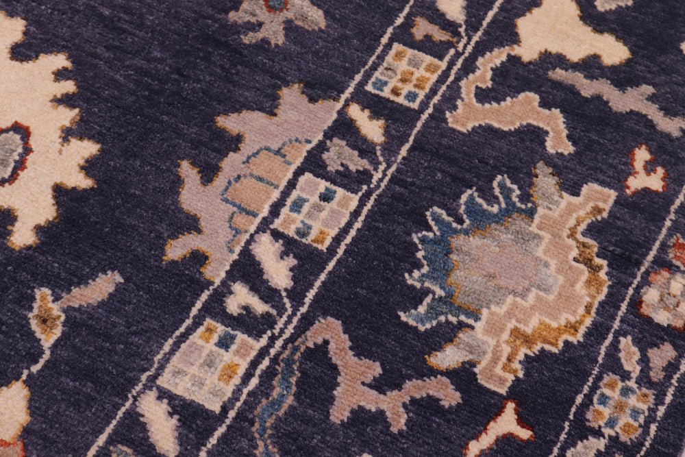 handmade Traditional Oushak Blue Beige Hand Knotted RECTANGLE 100% WOOL area rug 9' x 12'