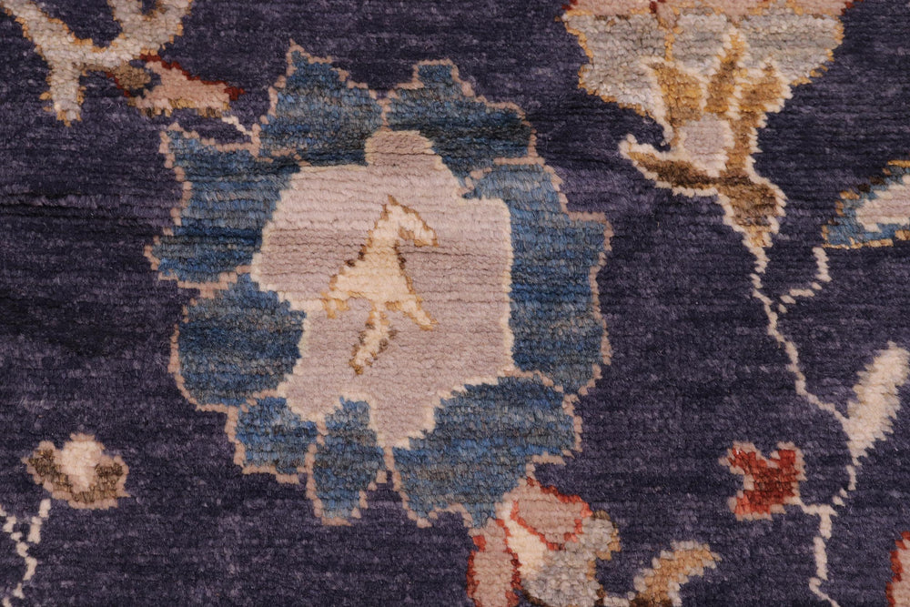 handmade Traditional Oushak Blue Beige Hand Knotted RECTANGLE 100% WOOL area rug 9' x 12'