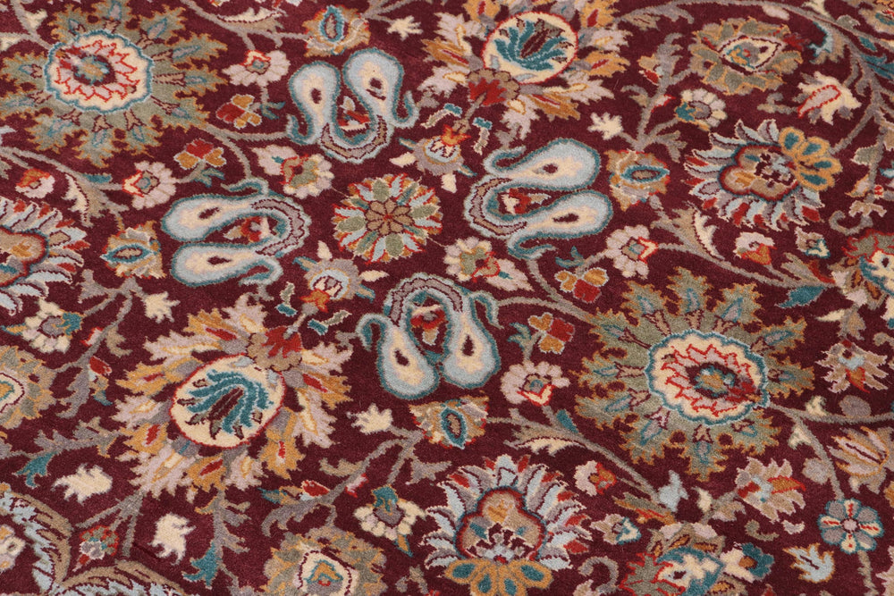 handmade Transitional New Asif Aubergine Beige Hand Knotted RECTANGLE 100% WOOL area rug 10x14