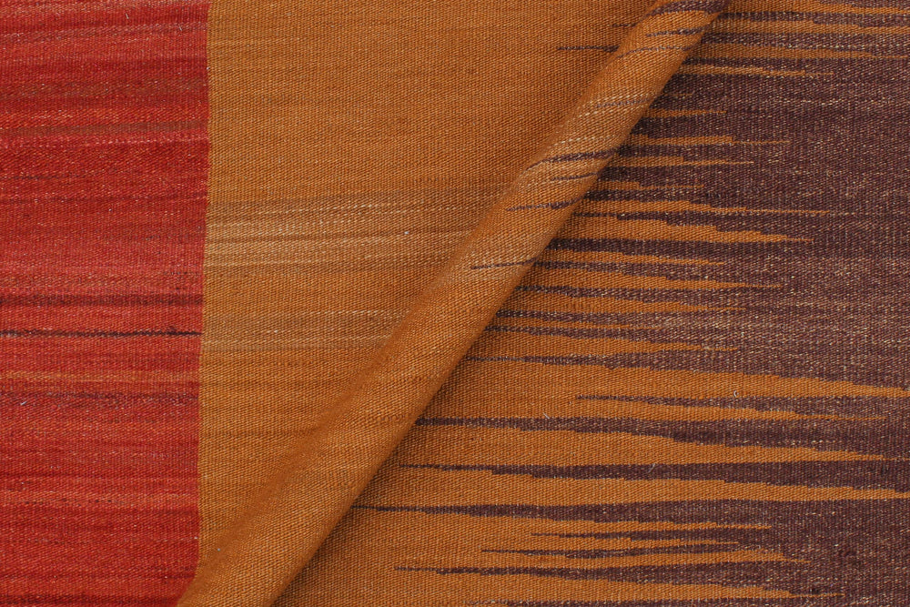 handmade Modern Kilim Brown Red Hand-Woven RECTANGLE 100% WOOL area rug 8x10