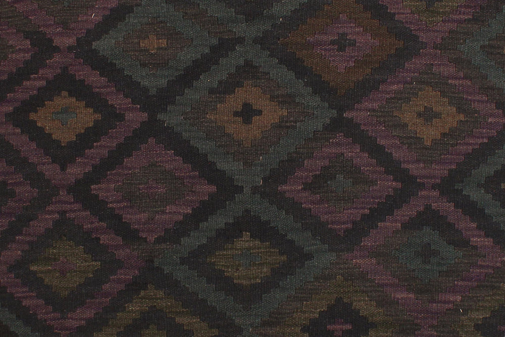 handmade Modern Kilim Black Brown Hand-Woven RECTANGLE 100% WOOL area rug 5x6