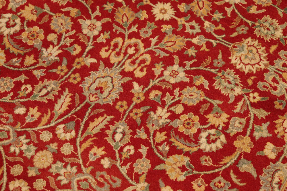 handmade Transitional  Red Beige Hand Knotted RECTANGLE 100% WOOL area rug 10x14