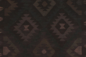 handmade Modern Kilim Black Blue Hand-Woven RECTANGLE 100% WOOL area rug 5' x 7'