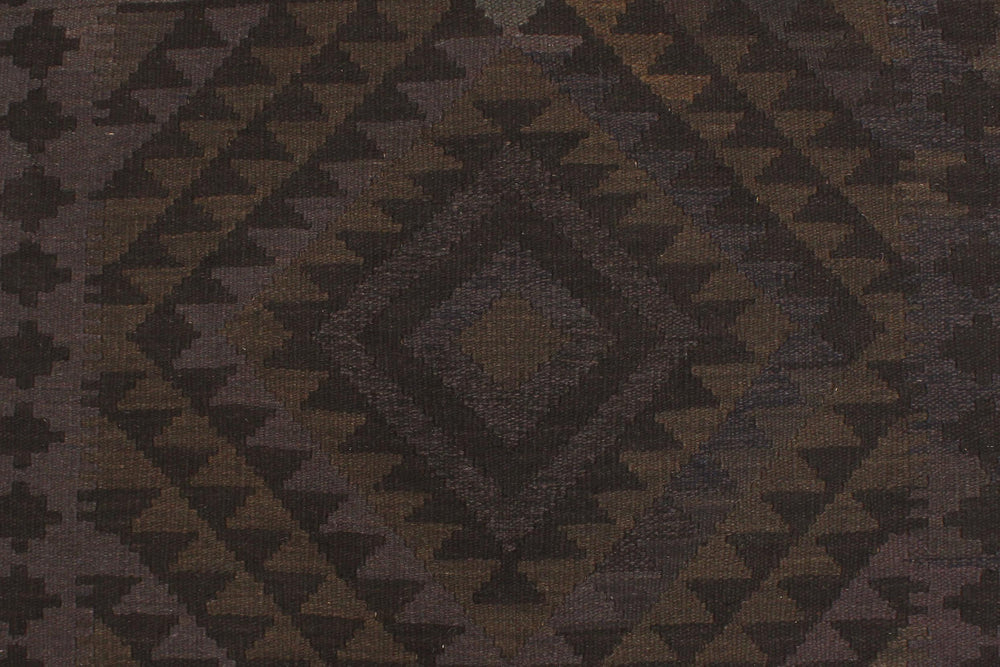 handmade Modern Kilim Black Blue Hand-Woven RECTANGLE 100% WOOL area rug 5x6