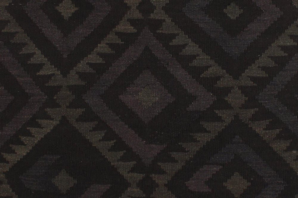 handmade Modern Kilim Black Blue Hand-Woven RECTANGLE 100% WOOL area rug 5x6