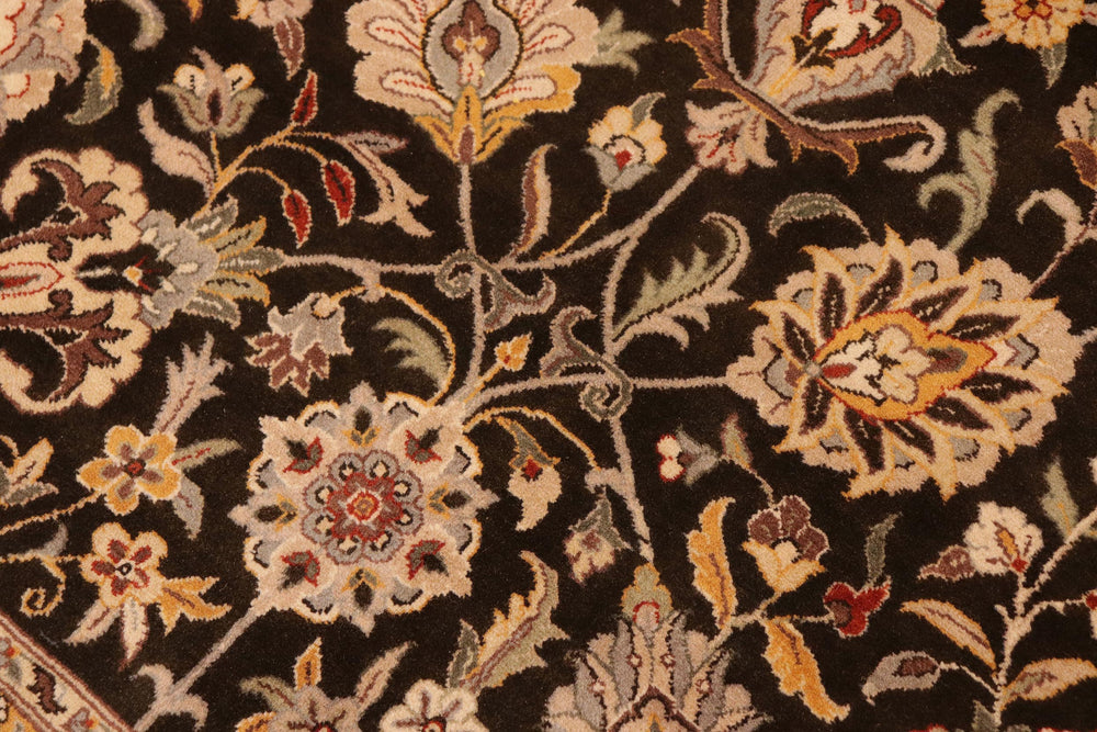 handmade Transitional Tabriz Charcoal Taupe Hand Knotted RECTANGLE 100% WOOL area rug 10x14