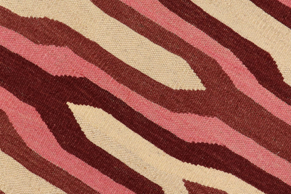 handmade Modern Kilim Beige Pink Hand-Woven RECTANGLE 100% WOOL area rug 6x9