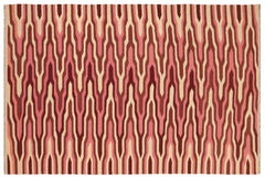 handmade Modern Kilim Beige Pink Hand-Woven RECTANGLE 100% WOOL area rug 6x9