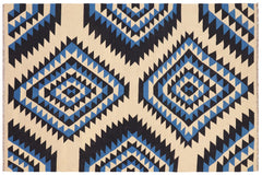 handmade Modern Kilim Beige Blue Hand-Woven RECTANGLE 100% WOOL area rug 6x9