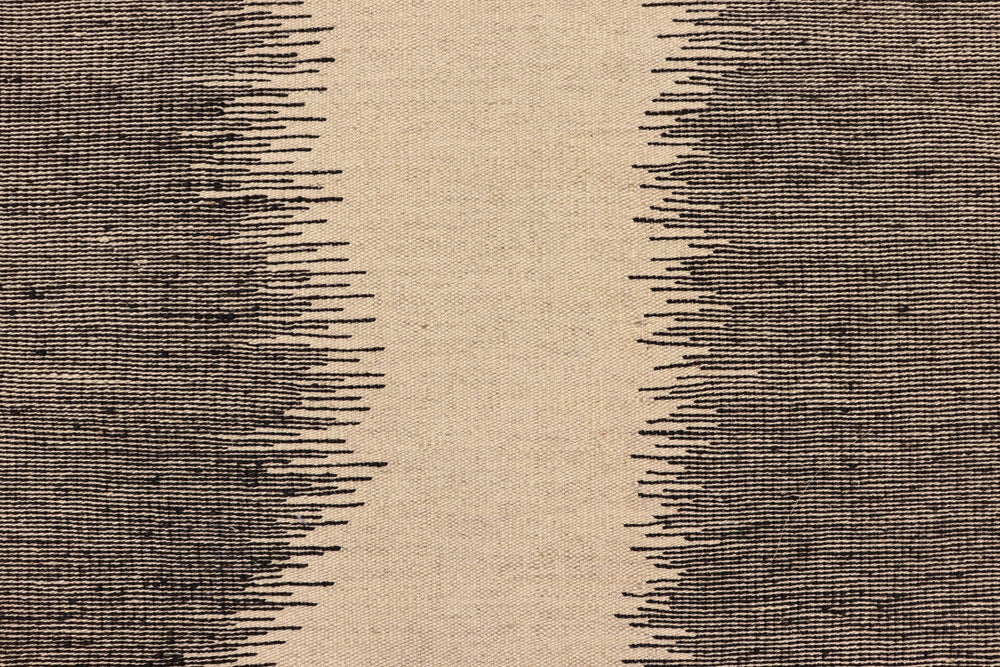 handmade Modern Kilim Beige Black Hand-Woven RECTANGLE 100% WOOL area rug 8' x 10'