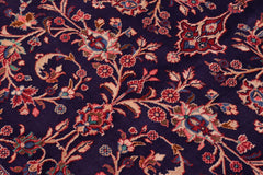handmade Vintage Kashan Blue Red Hand Knotted RECTANGLE 100% WOOL area rug 10' x 13'