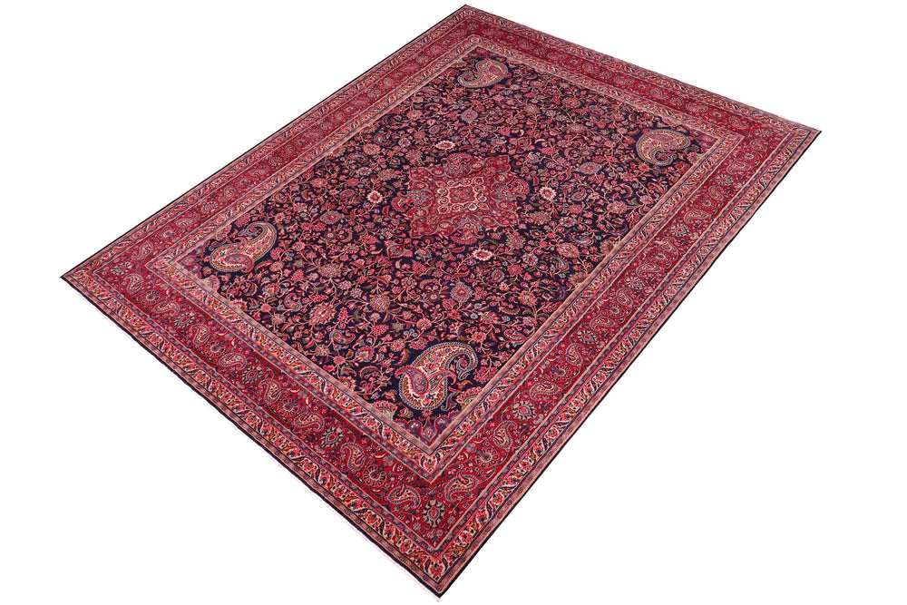 handmade Traditional Tabriz Blue Red Hand Knotted RECTANGLE 100% WOOL area rug 10 x 13
