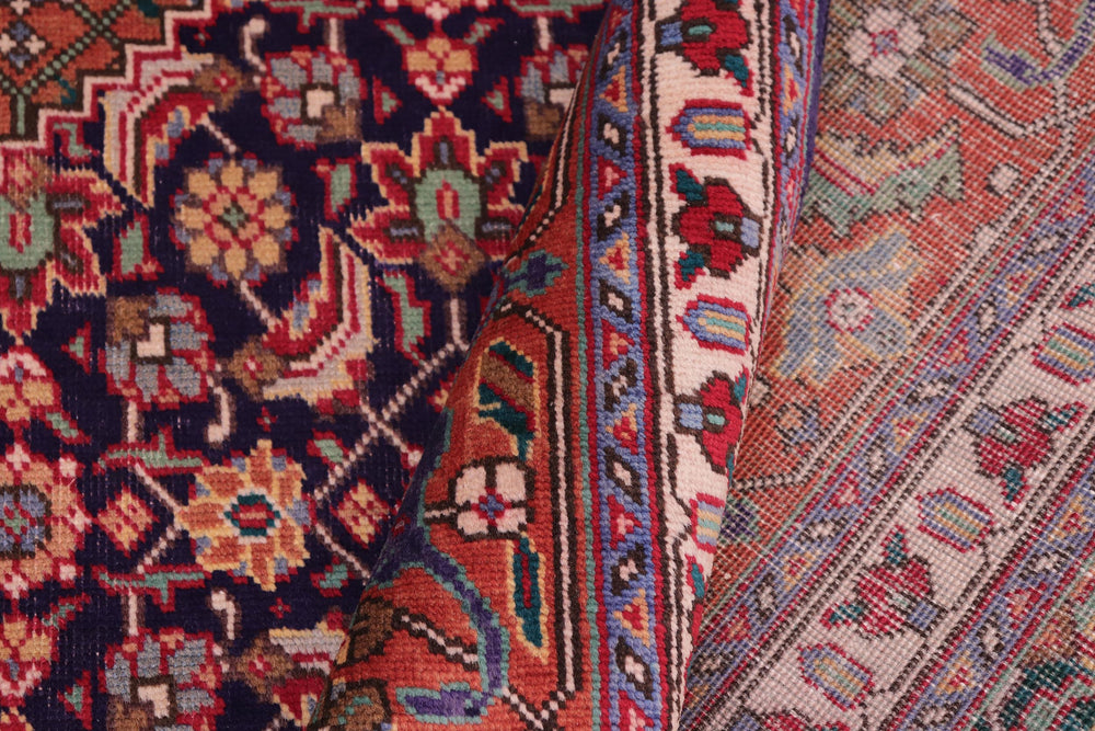 handmade Vintage Tabriz Mahi Purple Rust Hand Knotted RECTANGLE 100% WOOL area rug 10' x 13'