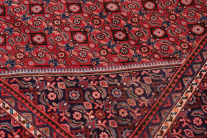 handmade Vintage Tabriz Mahi Red Purple Hand Knotted RECTANGLE 100% WOOL area rug 10' x 13'