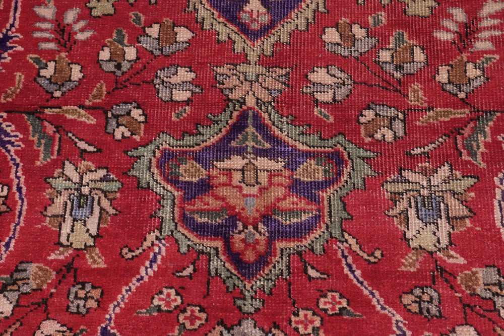 handmade Vintage Bakhtiari Red Purple Hand Knotted RECTANGLE 100% WOOL area rug 9' x 11'
