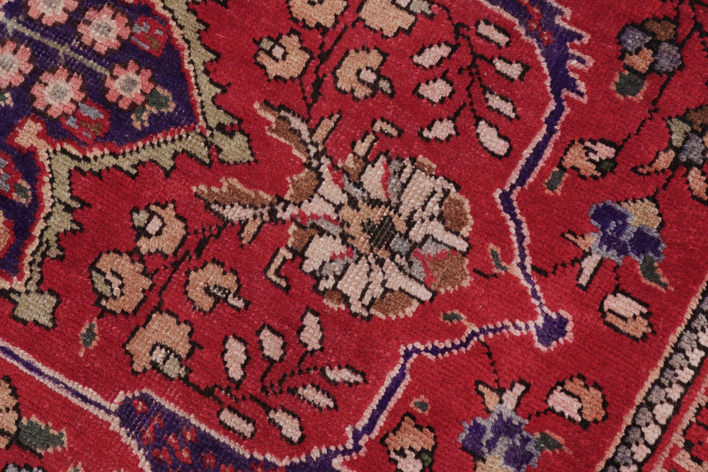 handmade Vintage Bakhtiari Red Purple Hand Knotted RECTANGLE 100% WOOL area rug 9' x 11'