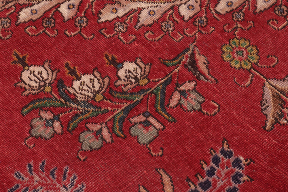 handmade Vintage Tabriz Red Purple Hand Knotted RECTANGLE 100% WOOL area rug 10' x 13'