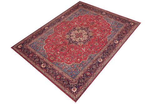 handmade Traditional Kashan Red Purple Hand Knotted RECTANGLE 100% WOOL area rug 10 x 13