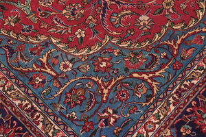 handmade Traditional Kashan Red Purple Hand Knotted RECTANGLE 100% WOOL area rug 10 x 13