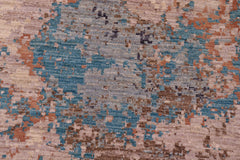 handmade Modern Modern Gray Blue Hand Knotted RECTANGLE WOOL&SILK area rug 9' x 12'