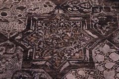 handmade Modern Modern Gray Brown Hand Knotted RECTANGLE WOOL&SILK area rug 8' x 10'