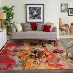 handmade Modern Modern Rust Red Hand Knotted RECTANGLE WOOL&SILK area rug 6' x 9'