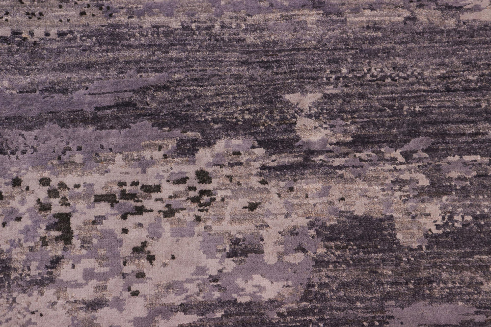 handmade Modern Modern Gray Charcoal Hand Knotted RECTANGLE WOOL&SILK area rug 8' x 10'