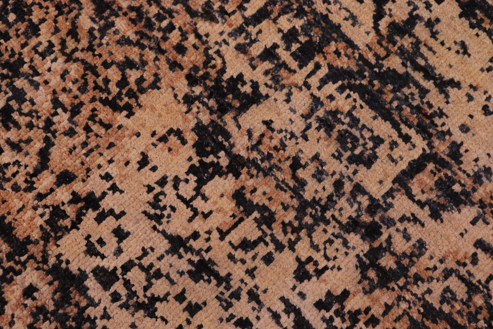 handmade Modern Modern Black Beige Hand Knotted RECTANGLE 100% WOOL area rug 9' x 12'