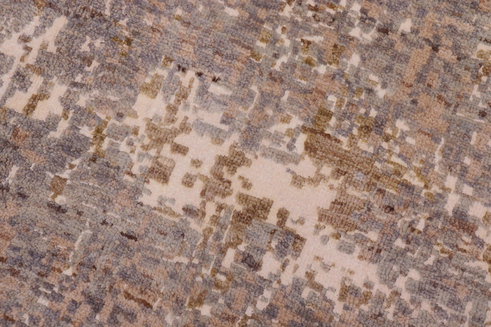 handmade Modern Modern Gray Brown Hand Knotted RECTANGLE WOOL&SILK area rug 8' x 10'