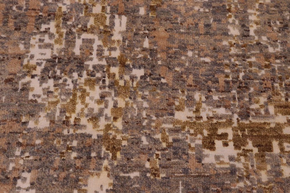 handmade Modern Modern Gray Brown Hand Knotted RECTANGLE WOOL&SILK area rug 8' x 10'