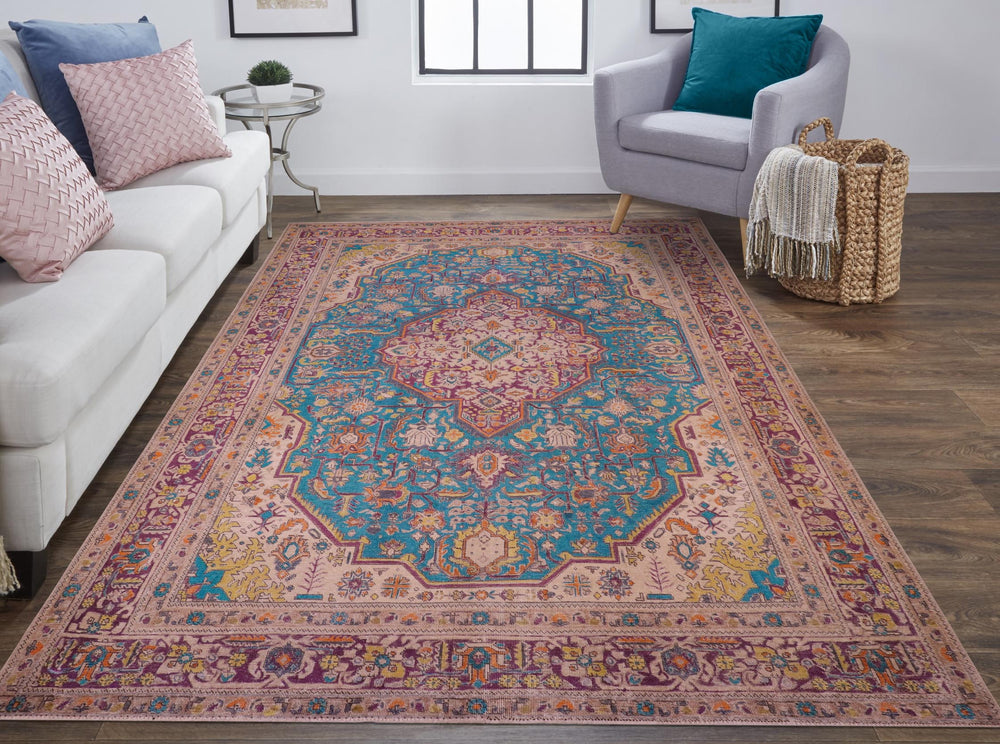handmade Vintage Tabriz Blue Purple Hand Knotted RECTANGLE 100% WOOL area rug 8' x 11'