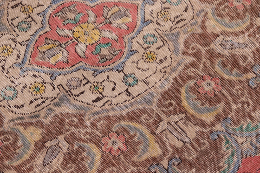 handmade Vintage Tabriz Red Blue Hand Knotted RECTANGLE 100% WOOL area rug 9' x 13'