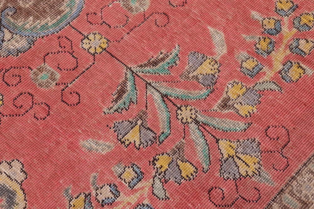 handmade Vintage Tabriz Red Blue Hand Knotted RECTANGLE 100% WOOL area rug 9' x 13'