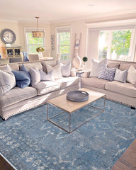 handmade Modern Modern Blue Gray Hand Knotted RECTANGLE WOOL&SILK area rug 12' x 15'