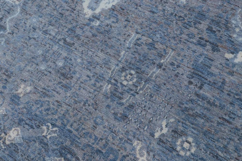 handmade Modern Modern Blue Gray Hand Knotted RECTANGLE WOOL&SILK area rug 12' x 15'