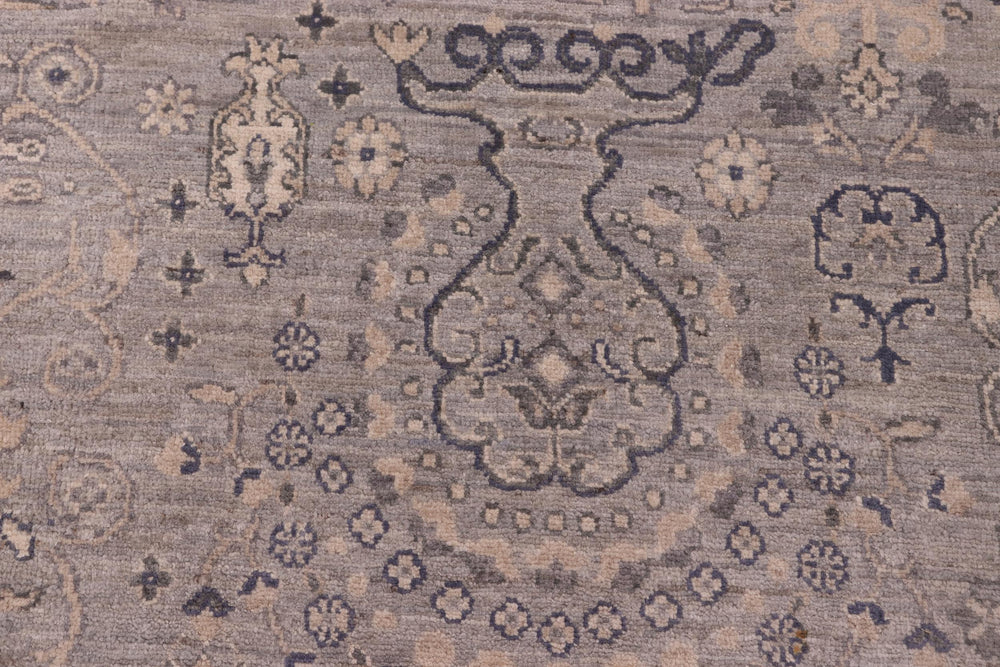 handmade Modern Modern Blue Beige Hand Knotted RECTANGLE 100% WOOL area rug 10' x 14'