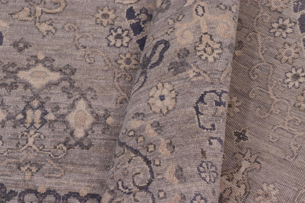 handmade Modern Modern Blue Beige Hand Knotted RECTANGLE 100% WOOL area rug 10' x 14'