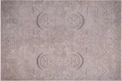handmade Modern Modern Blue Beige Hand Knotted RECTANGLE 100% WOOL area rug 10' x 14'