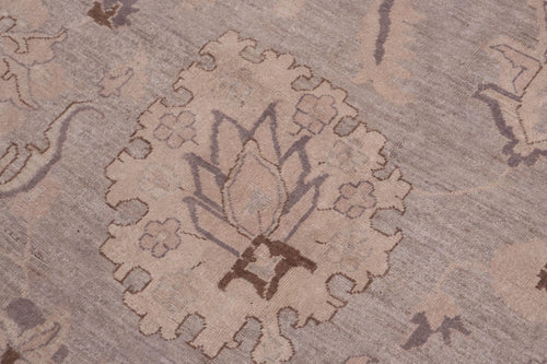 handmade Transitional Kafkaz Gray Tan Hand Knotted RECTANGLE 100% WOOL area rug 12' x 18'
