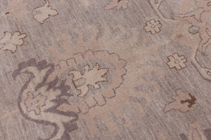 handmade Transitional Kafkaz Gray Tan Hand Knotted RECTANGLE 100% WOOL area rug 12' x 18'