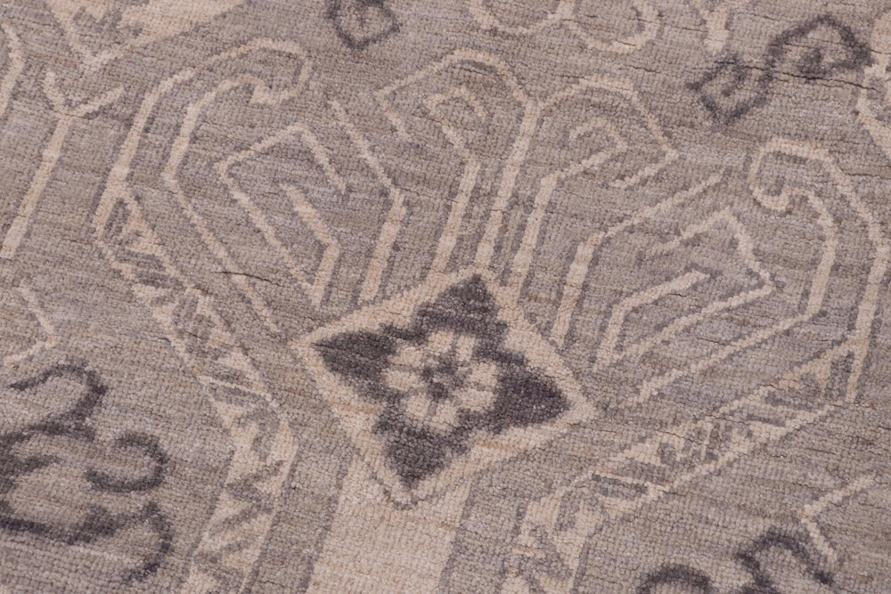 handmade Modern Kafkaz Blue Tan Hand Knotted RECTANGLE 100% WOOL area rug 12' x 15'